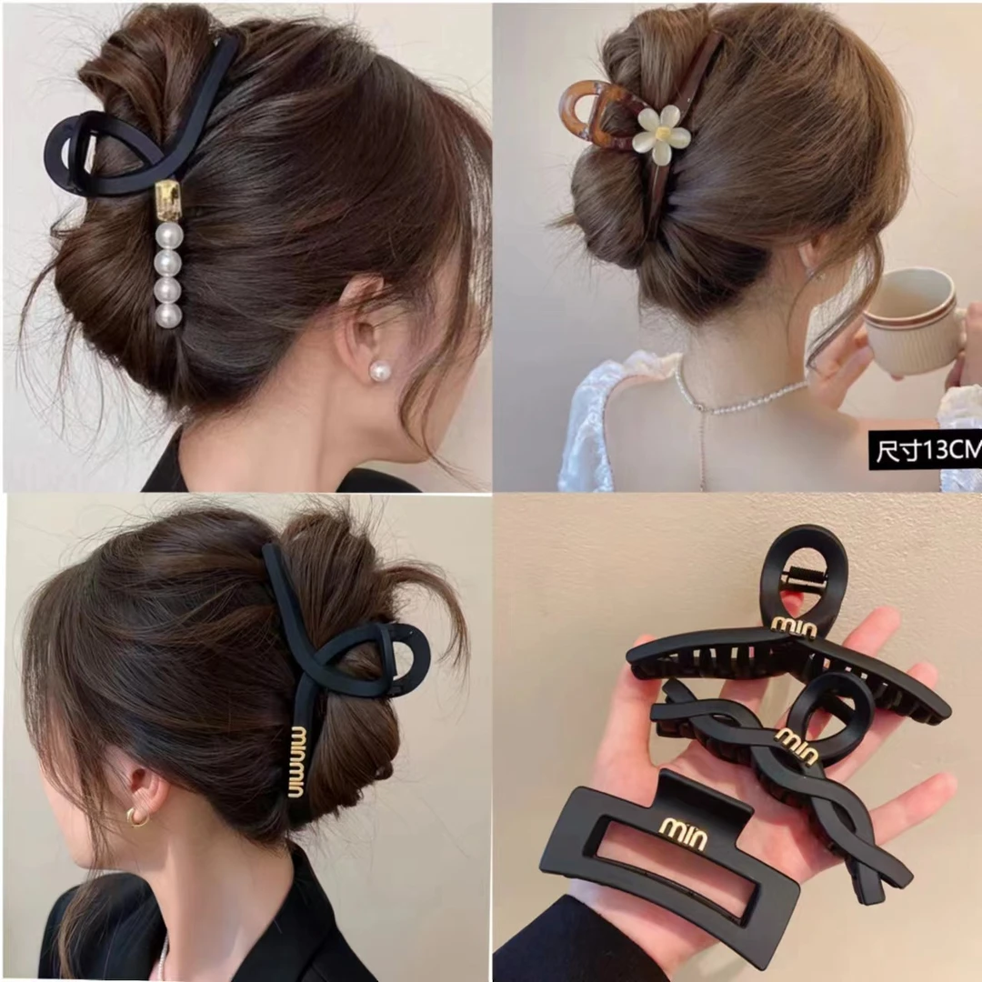 13cm超大号抓夹质感磨砂鲨鱼夹高级感发夹女后脑勺盘头夹子发饰女