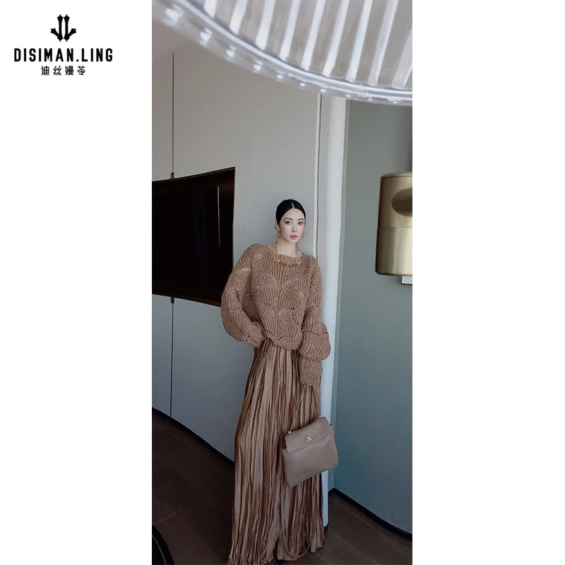 【迪丝嫚苓】多色半裙显瘦气质百搭褶皱原创小众优雅感休闲半身裙