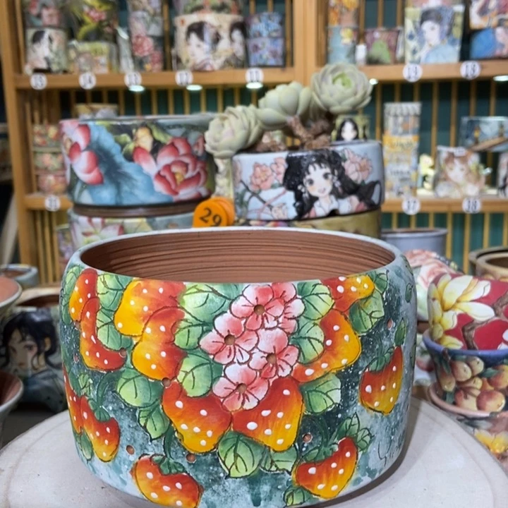 红陶景德镇艺术手绘作品