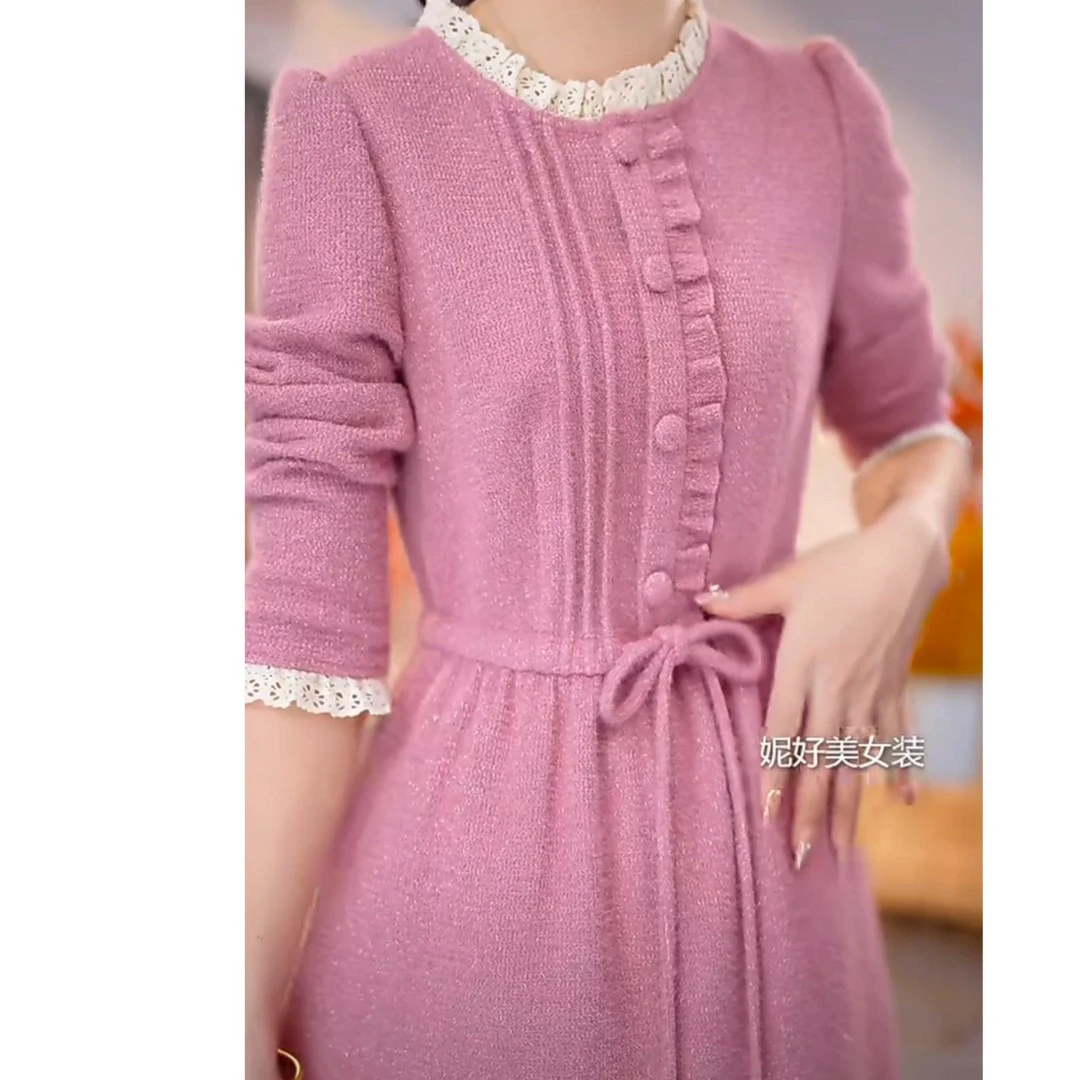 C151 秋冬气质修身收腰显瘦新款2024新品连衣裙时尚减龄百搭