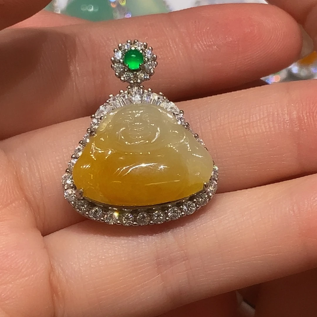翡翠银S925镶嵌颈饰天然翡翠