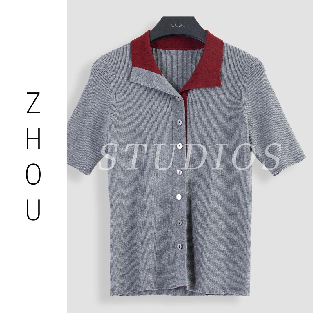 灰色气质百搭减龄上衣-17216