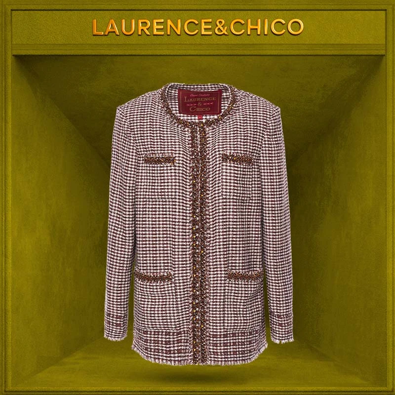 LC钻饰粗花呢Oversized外套咖色D2AX30112039