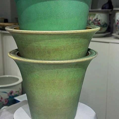 摆件重*绿釉雅光陶瓷3个