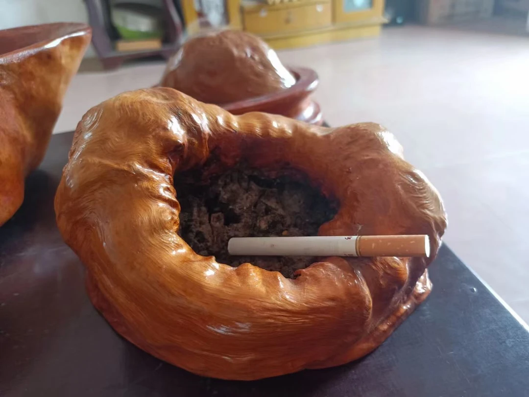 荔枝木烟缸摆件工艺品