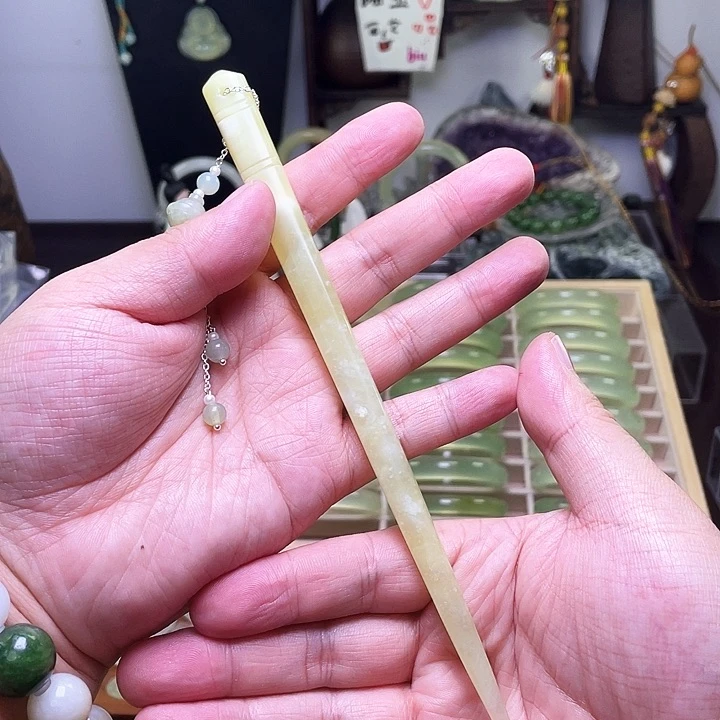 蛇纹石玉发饰合金