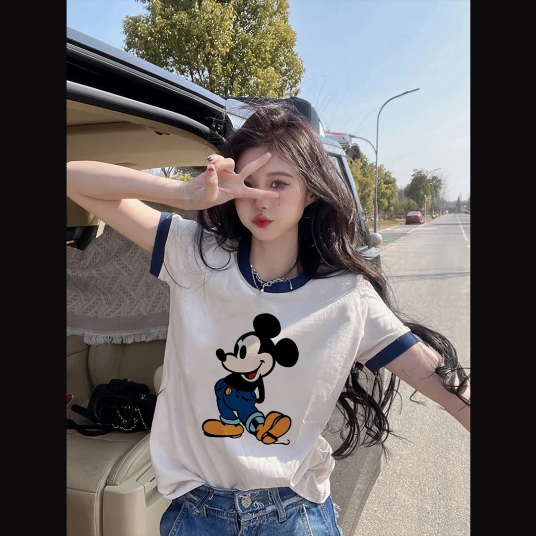白色纯棉卡通短袖t恤女夏季2025新款宽松体恤独特上衣超好看减龄