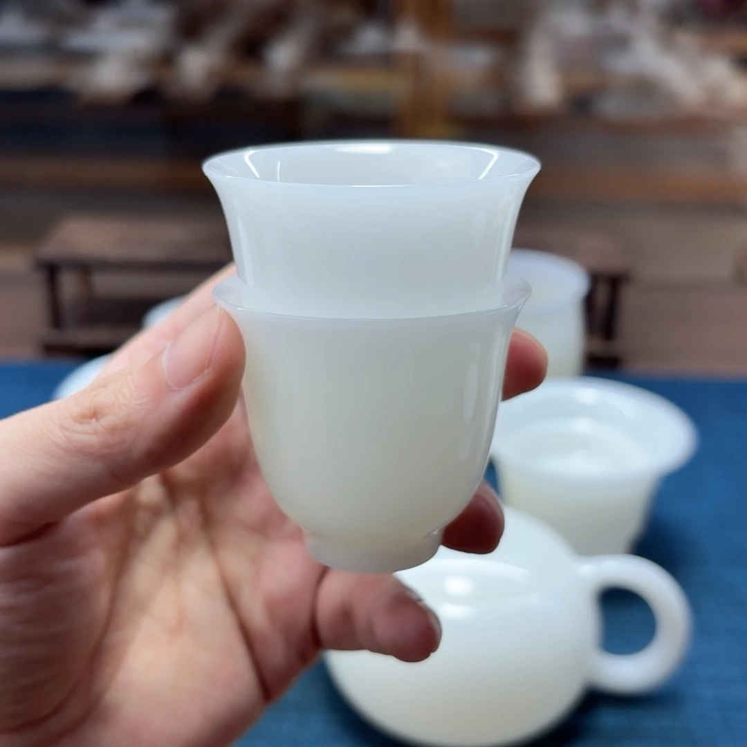 璞玉冰种玉瓷茶具