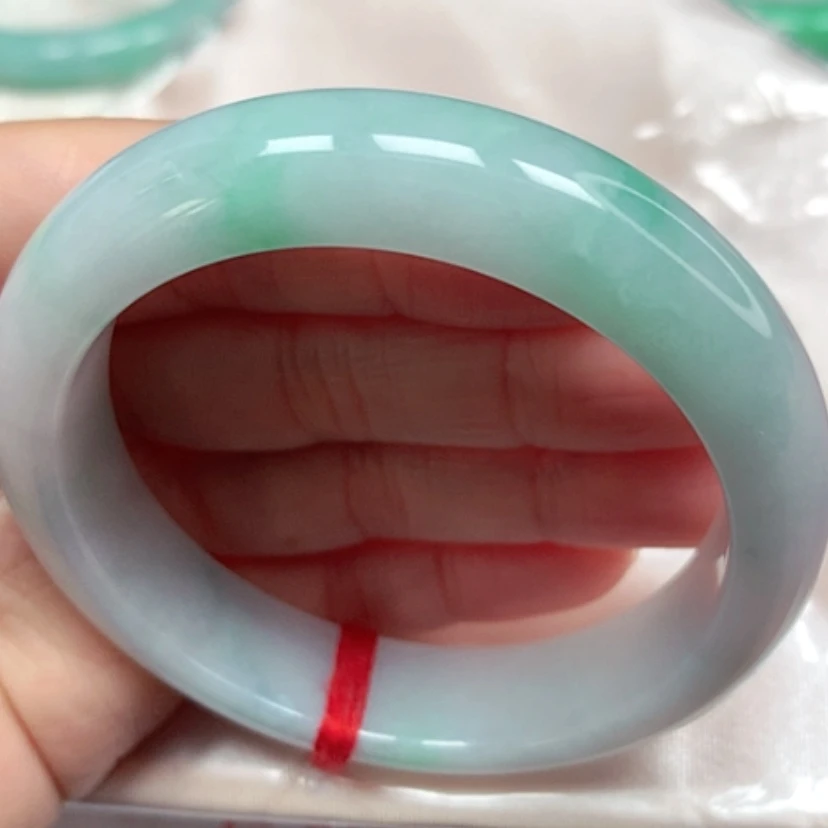 【闪购商品】翡翠手镯未镶嵌冰糯飘花手镯5455圈11号