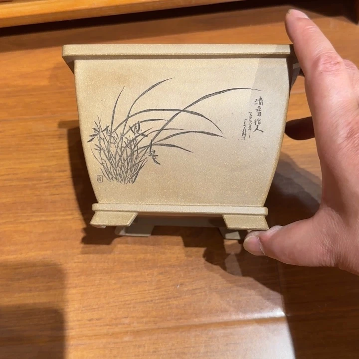 自***人紫砂花盆原矿紫泥