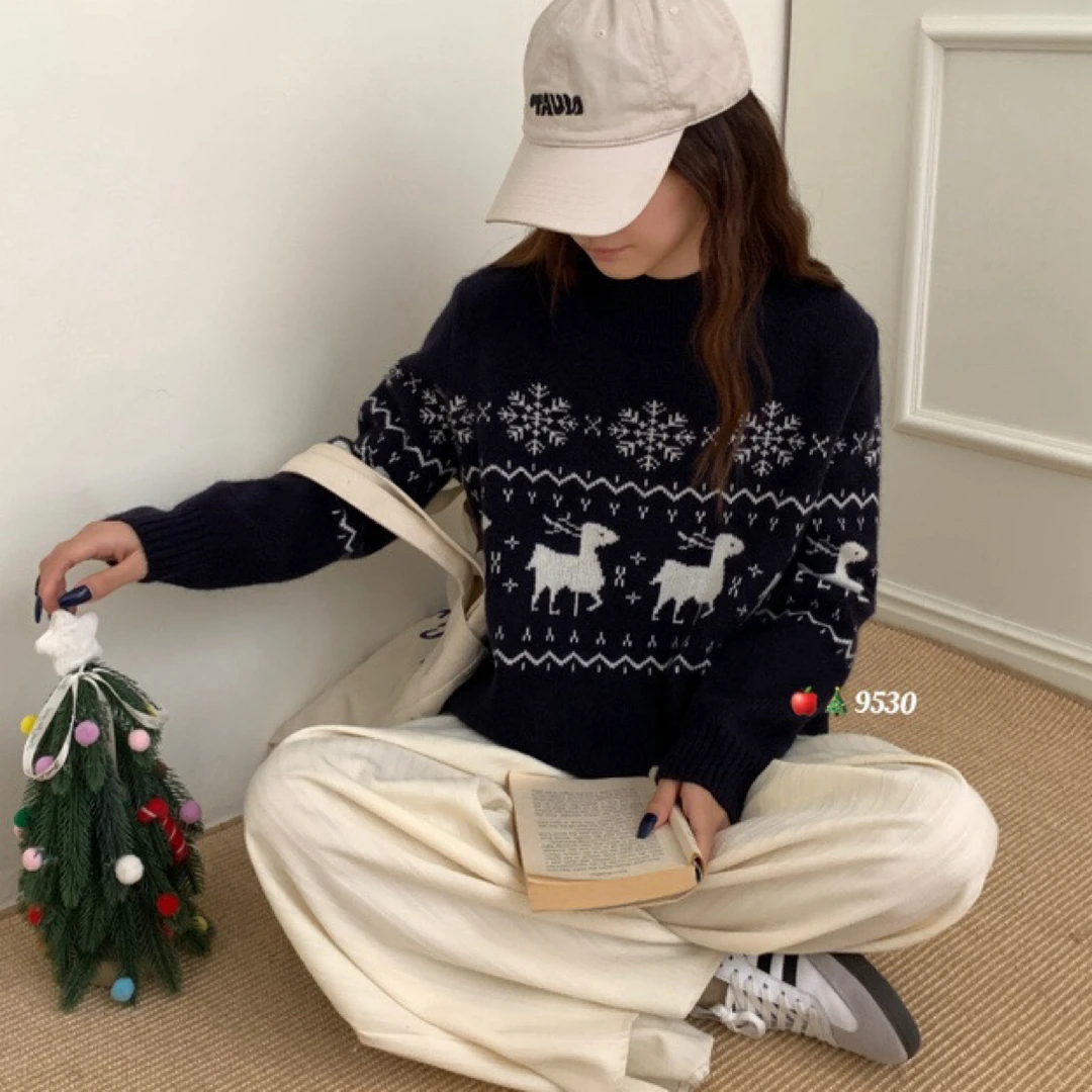 大牙毛衣-林深见鹿 9530百搭宽松时尚针织衫