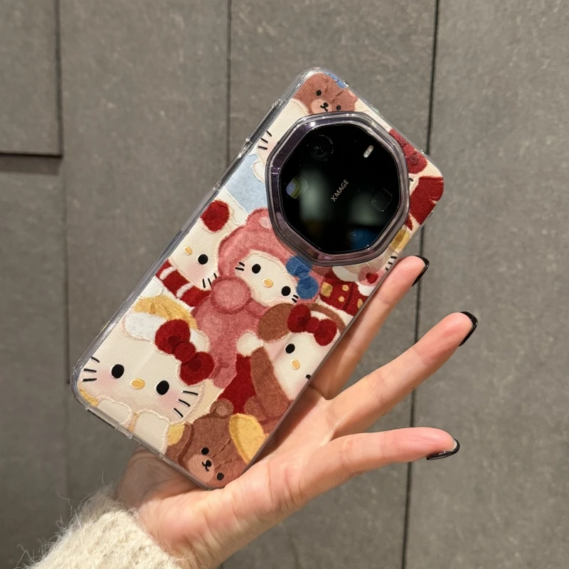 适用华为mate80rs手机壳非凡大师全包软边新款透明壳蝴蝶结猫咪