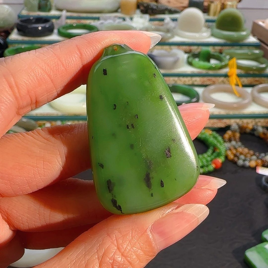 颈饰未镶嵌和田玉碧玉无事牌