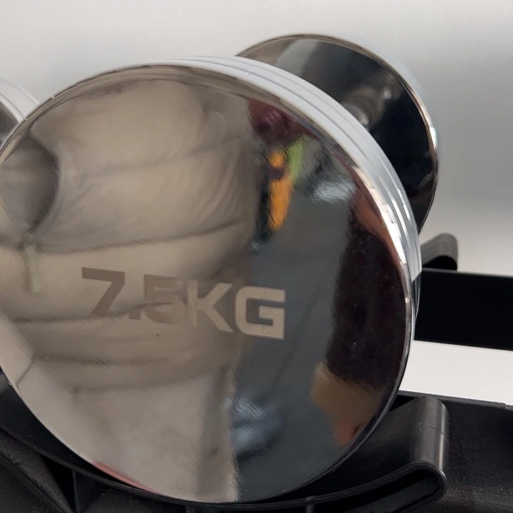 全新老款电镀纯钢大哑铃7.5公斤一对