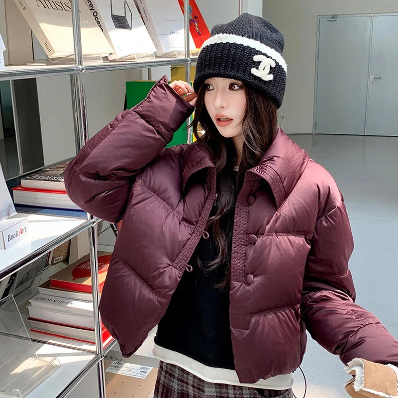 VONSRMAN时尚翻领羽绒服女2025冬季新款休闲加厚保暖百搭短款外套