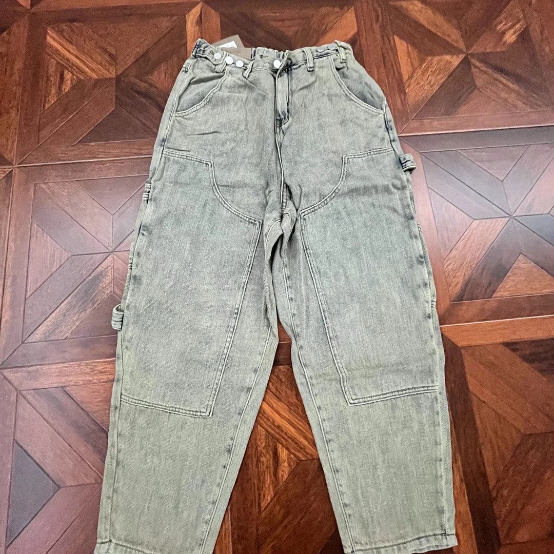 伐木双膝cleanfit美潮高街复古做旧水洗牛仔裤宽松8207