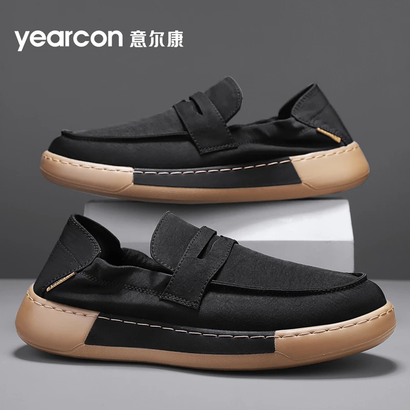 YEARCON/意尔康男鞋2025夏季新款透气一脚蹬单鞋男潮流休闲百搭男