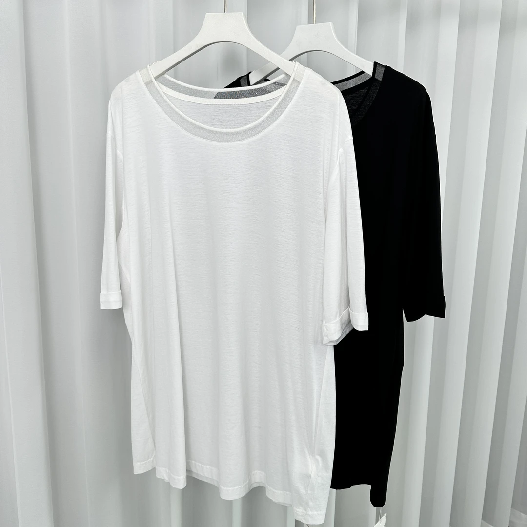 【戛娜】T夏季简约设计师打板纯色T恤-5059