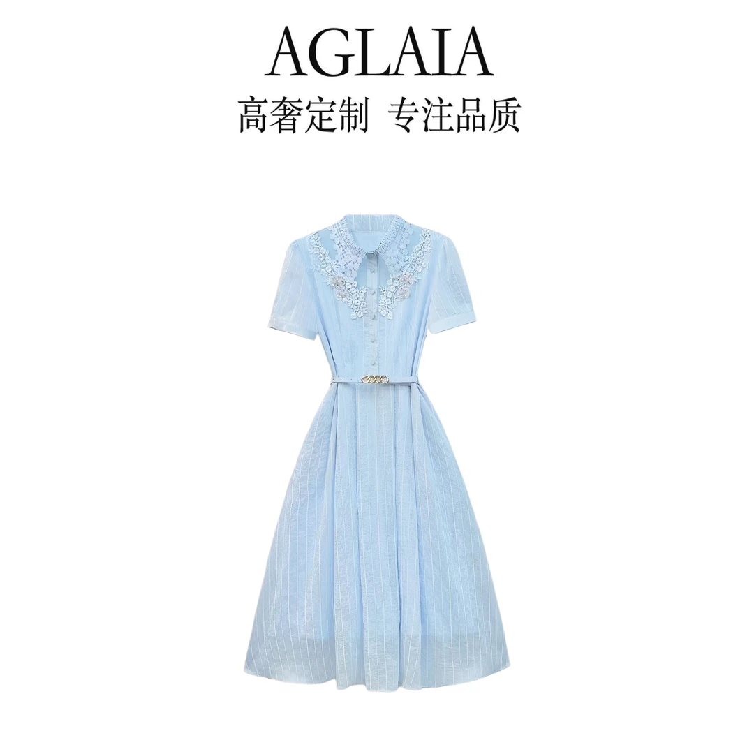 8053~Aglaia法式高奢2025夏季新款重工系列优雅时尚气质连衣裙女