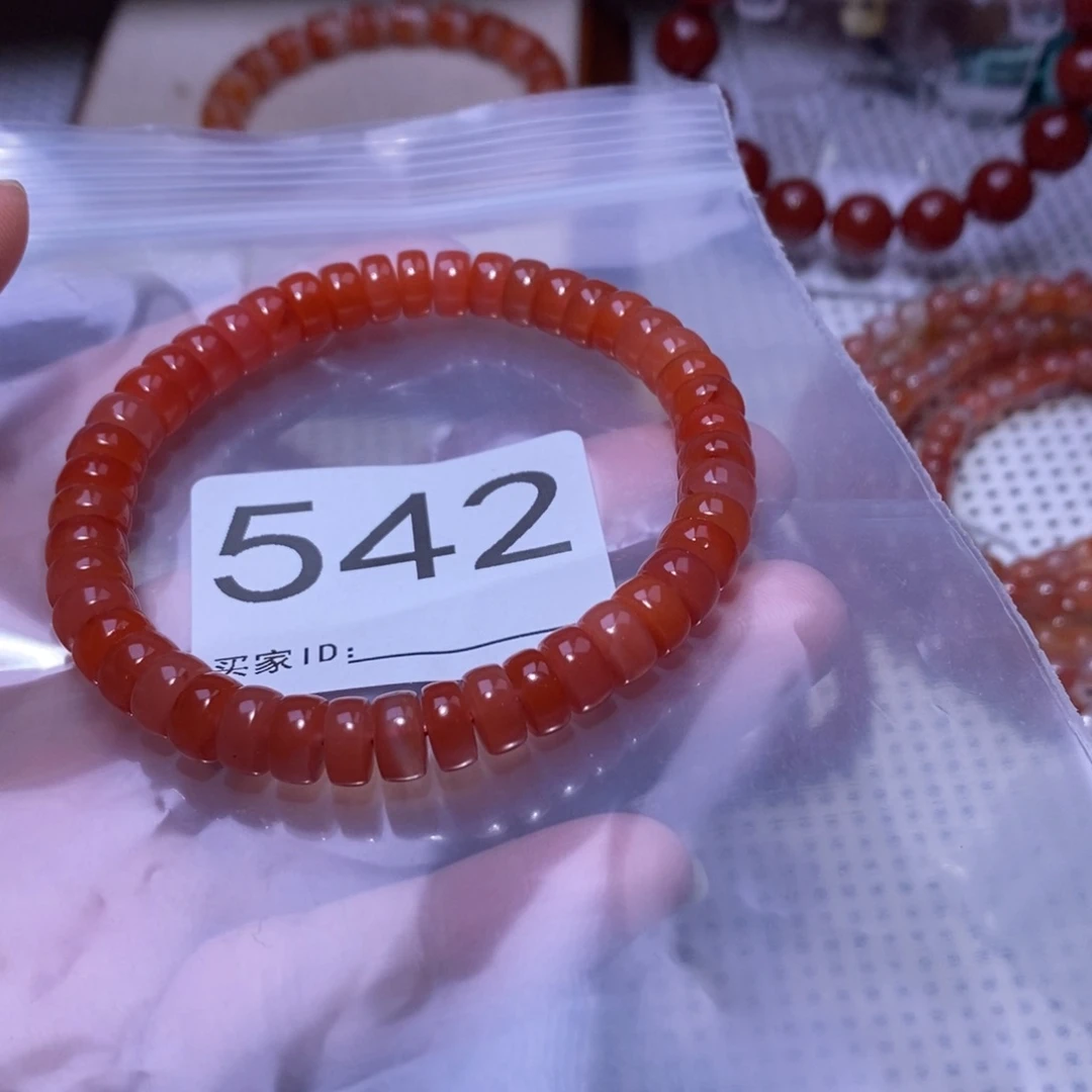 二***作南红玛瑙未镶嵌手串卡7.3