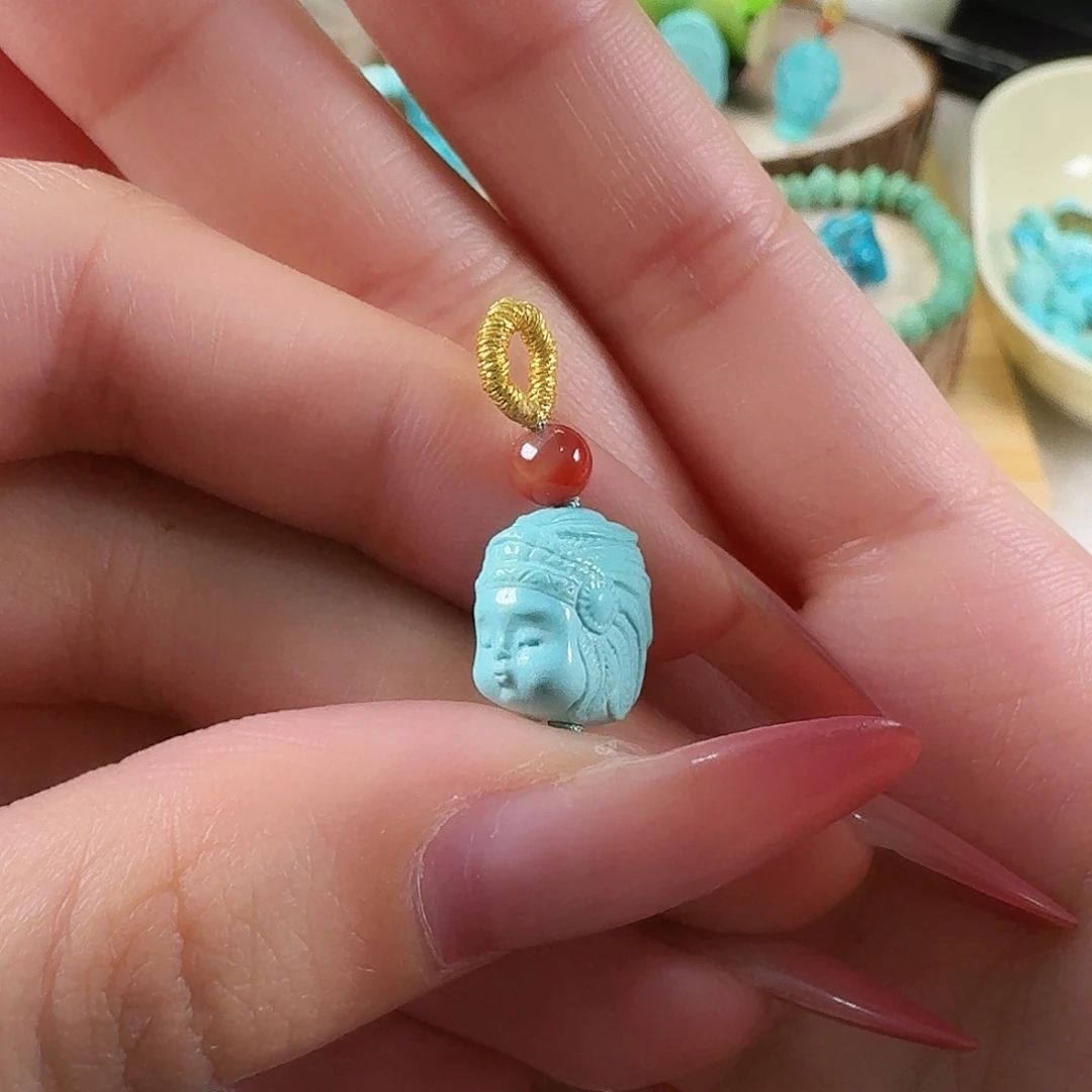 绿松石未镶嵌吊坠(不含链)印第安嘟嘟酋长