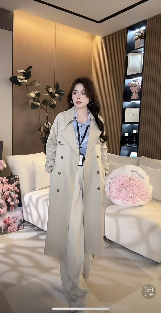 风衣外套女收腰2025秋季新款时尚英伦风中长款显瘦气质大衣小个子
