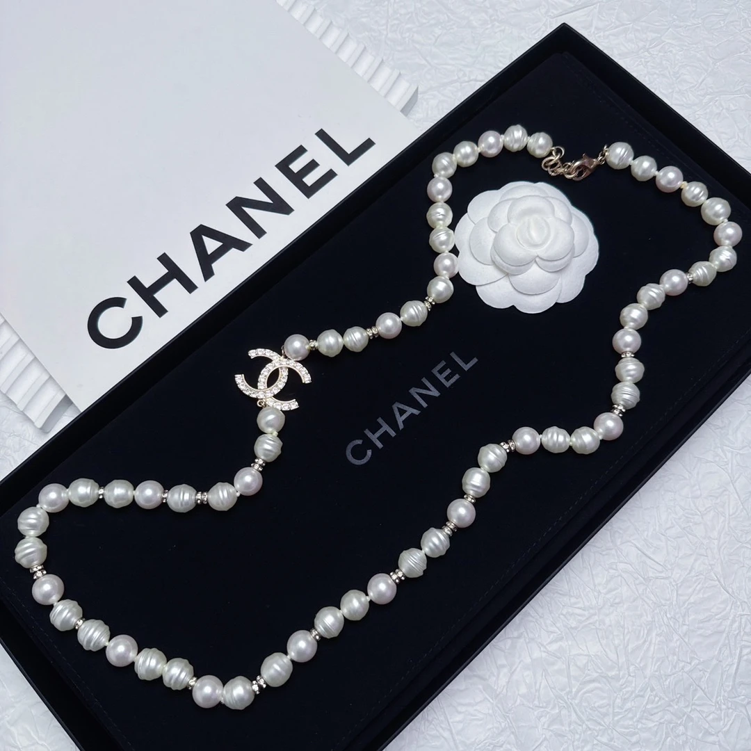 95新 Chanel/香奈儿 柚礼中古/香奈儿双c珍珠项链CG501261