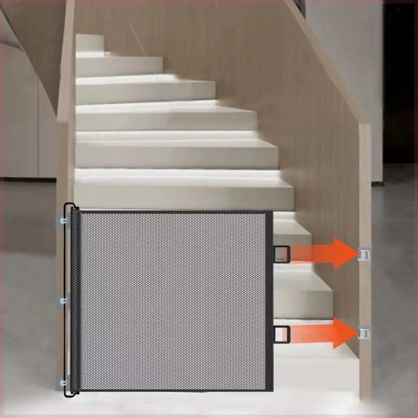防猫跑围栏免打孔伸缩宠物挡楼梯房门隔断小型狗栅栏猫挡板可拐弯