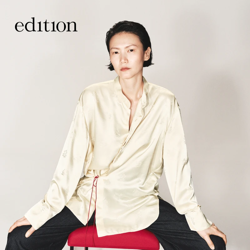 edition × SAMUEL GUI YANG联名系列提花绑带衬衫#EBE3TOP025
