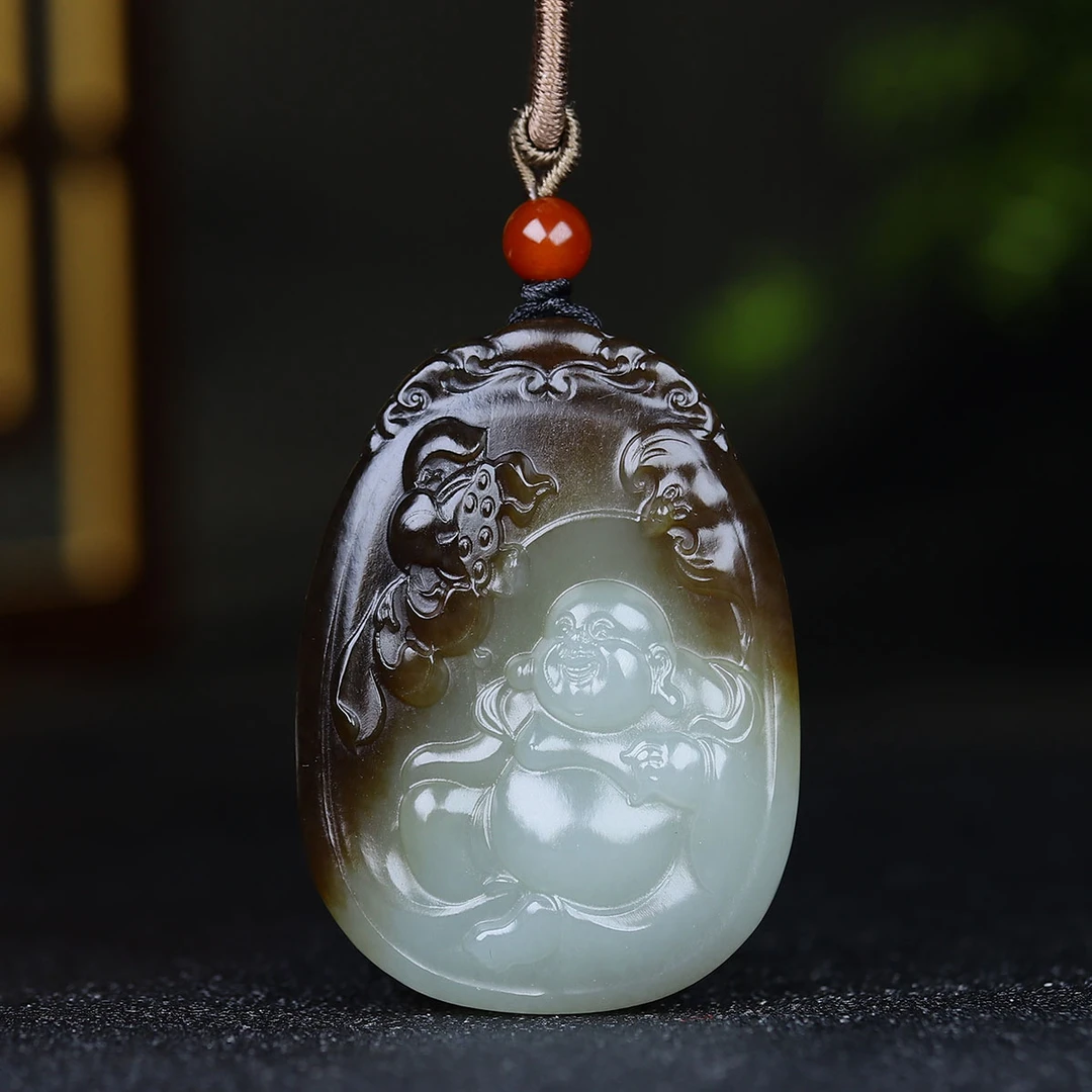 1229174和田玉糖玉弥勒佛挂件