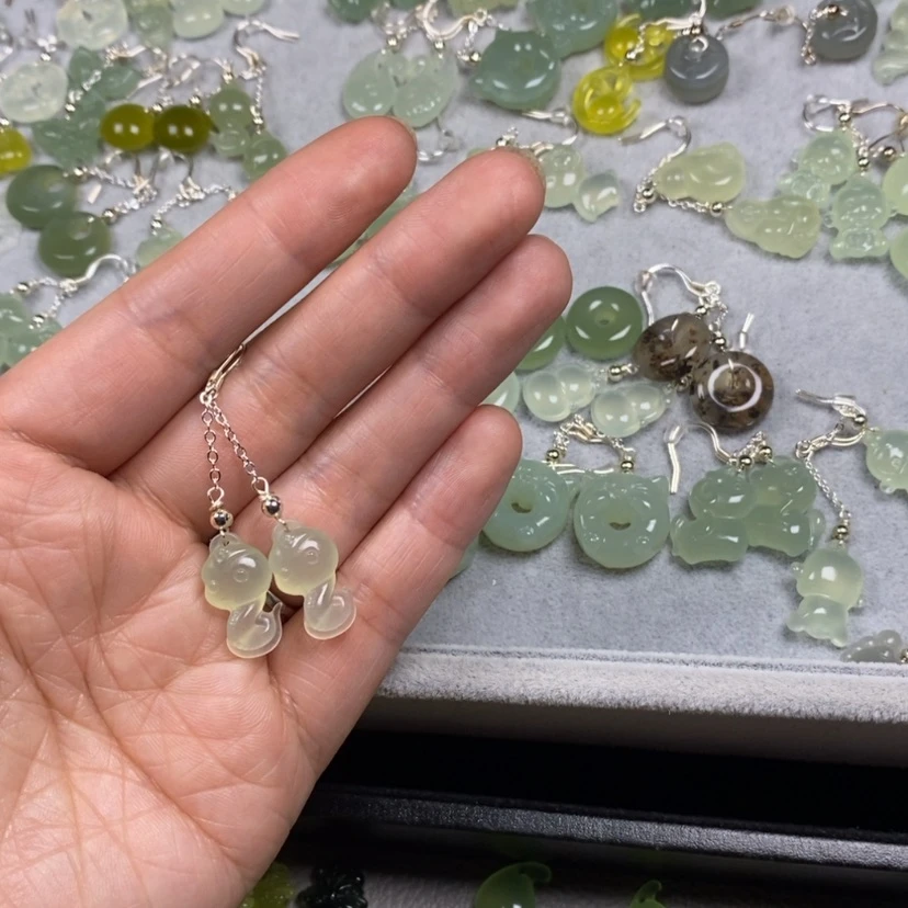 【闪购商品】蛇纹石玉挂件耳饰耳环项链未镶嵌?****.