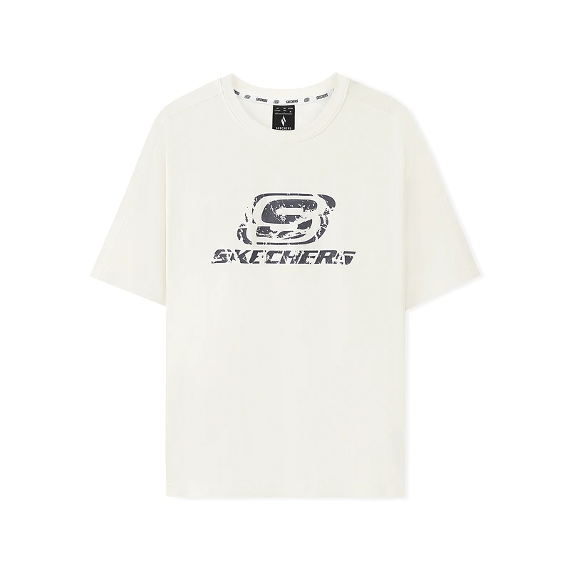 SKECHERS/斯凯奇短袖宽松T恤衫简约百搭休闲男女运动服L225U058