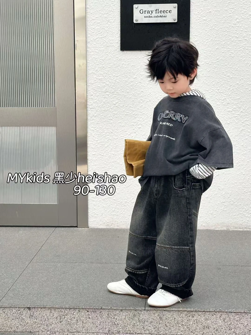 春秋B类春秋牛仔裤童装通用秋季男春季百搭