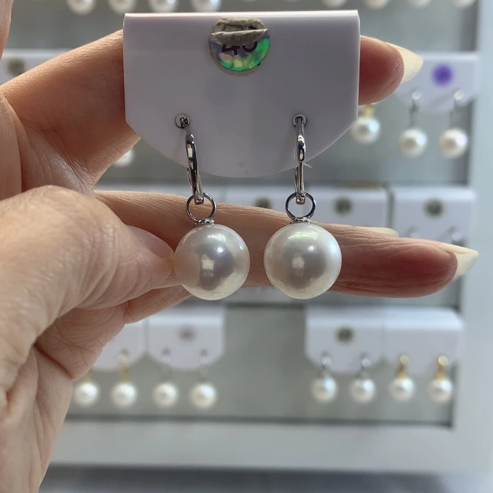 淡水珍珠耳饰银S925镶嵌