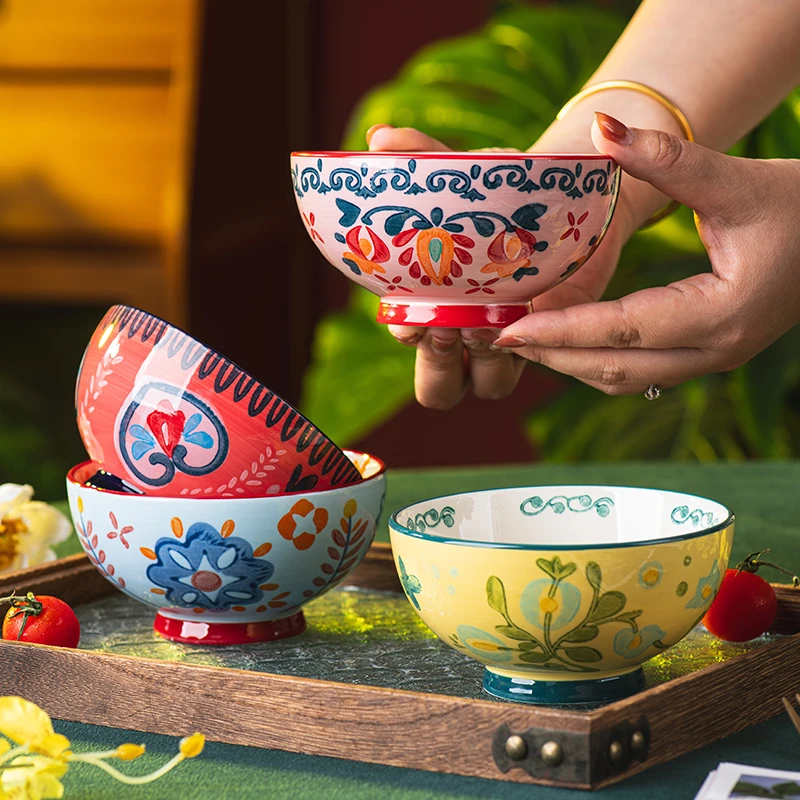 田园密语碗家用餐具陶瓷碗个人专用高颜值饭碗汤碗面碗2025新款