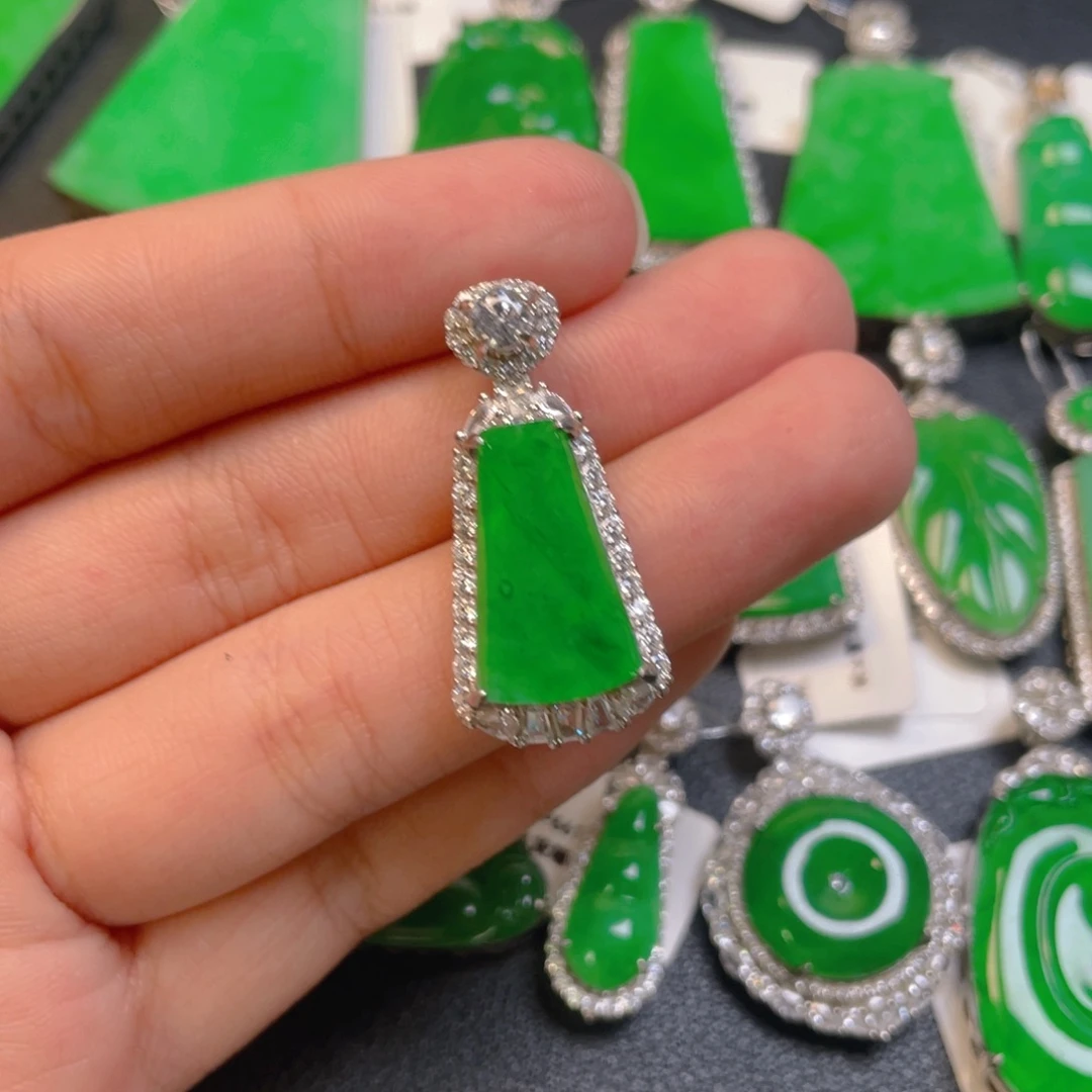 翡翠银S925镶嵌颈饰