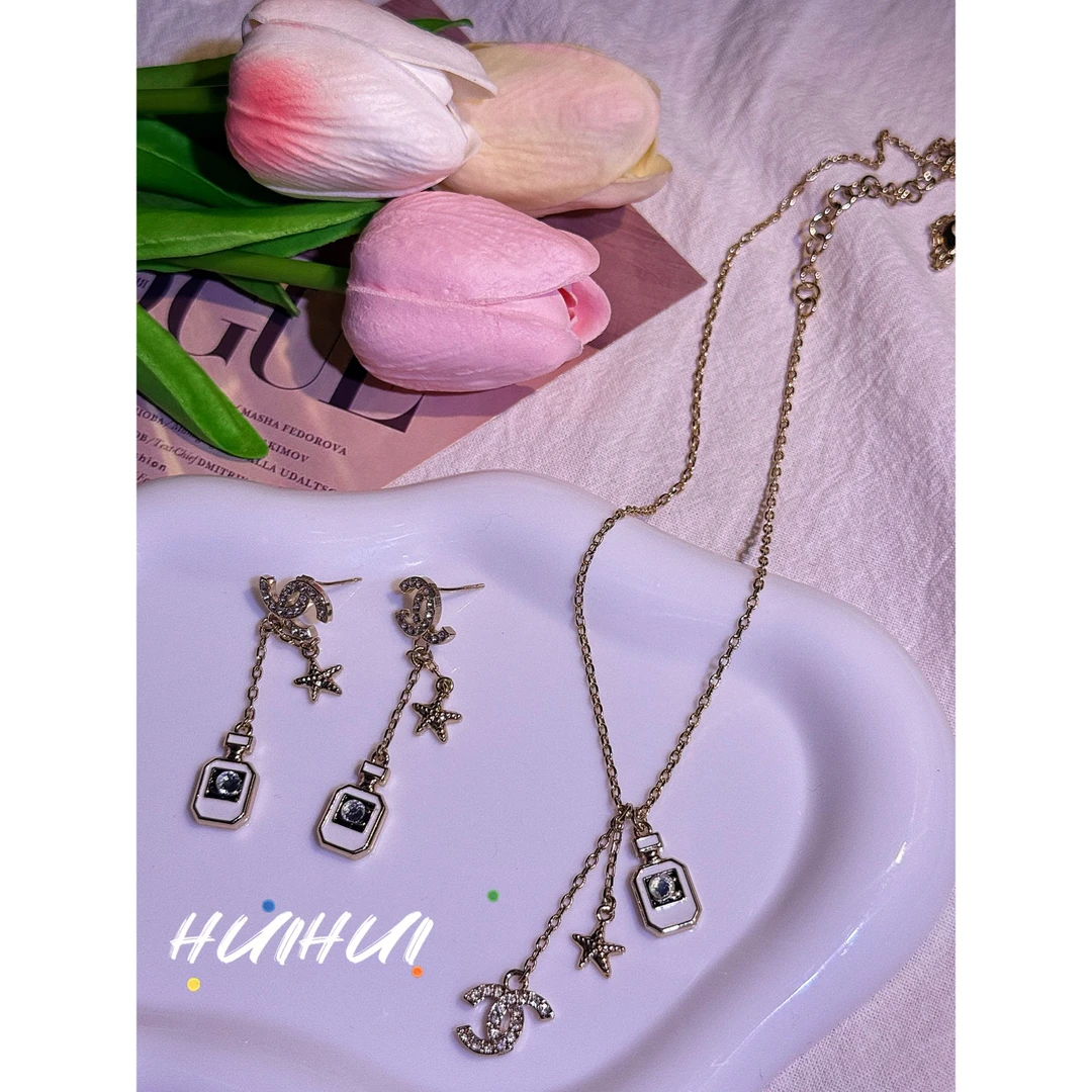 铜合金项链 铜合金项链 C02 香水瓶懒懒同款项链耳钉