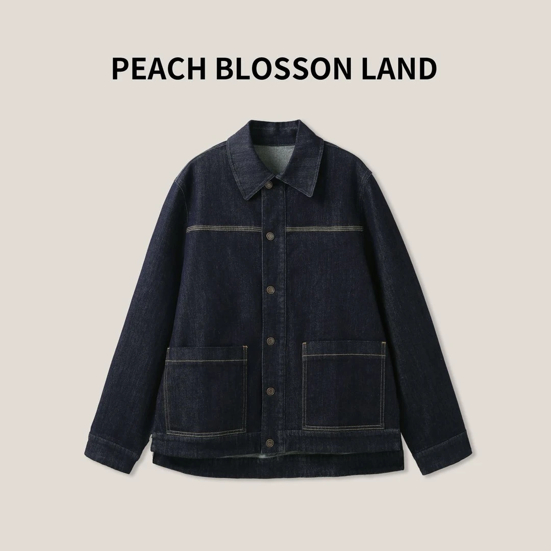 【大福专属】时尚百搭粗斜纹大口袋廓形牛仔休闲外套女GDNZ103