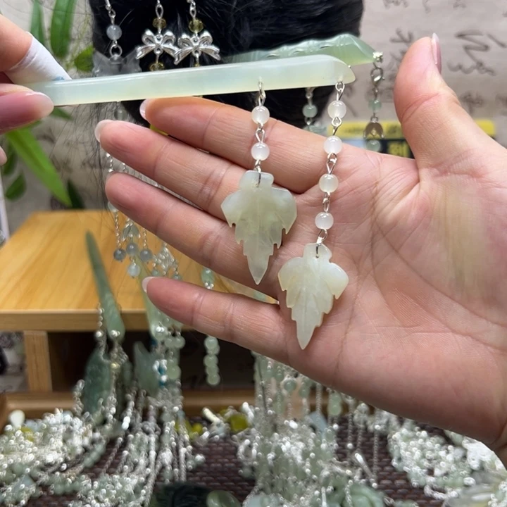 蛇纹石玉合金发饰