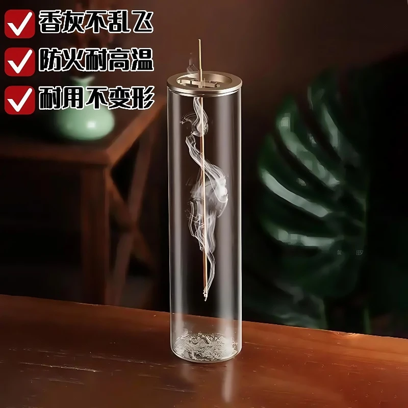 防灰飞倒挂香插玻璃容器防洒创意家居香薰摆件瑜伽馆香插透明香炉