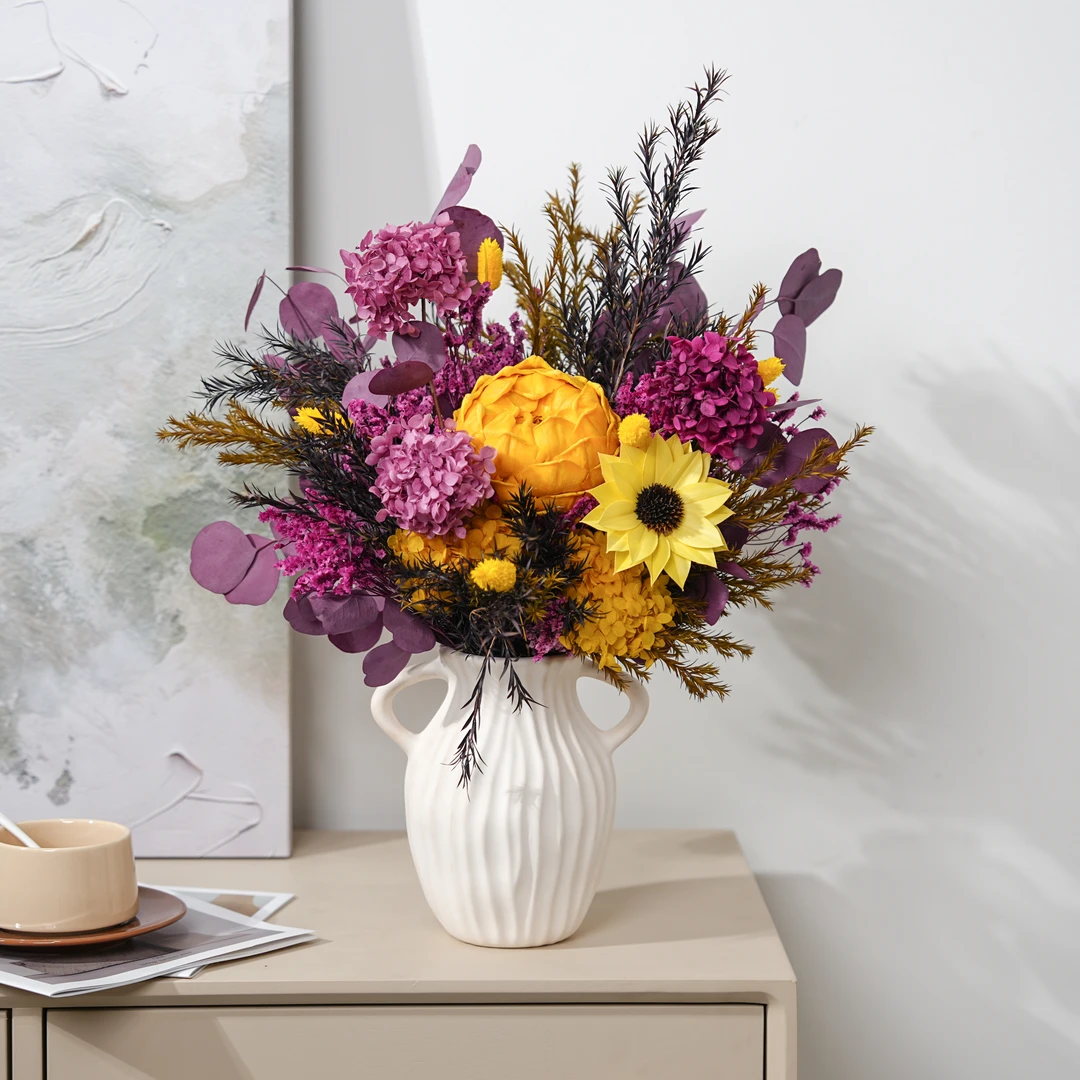 成品花束 紫色麦秆菊