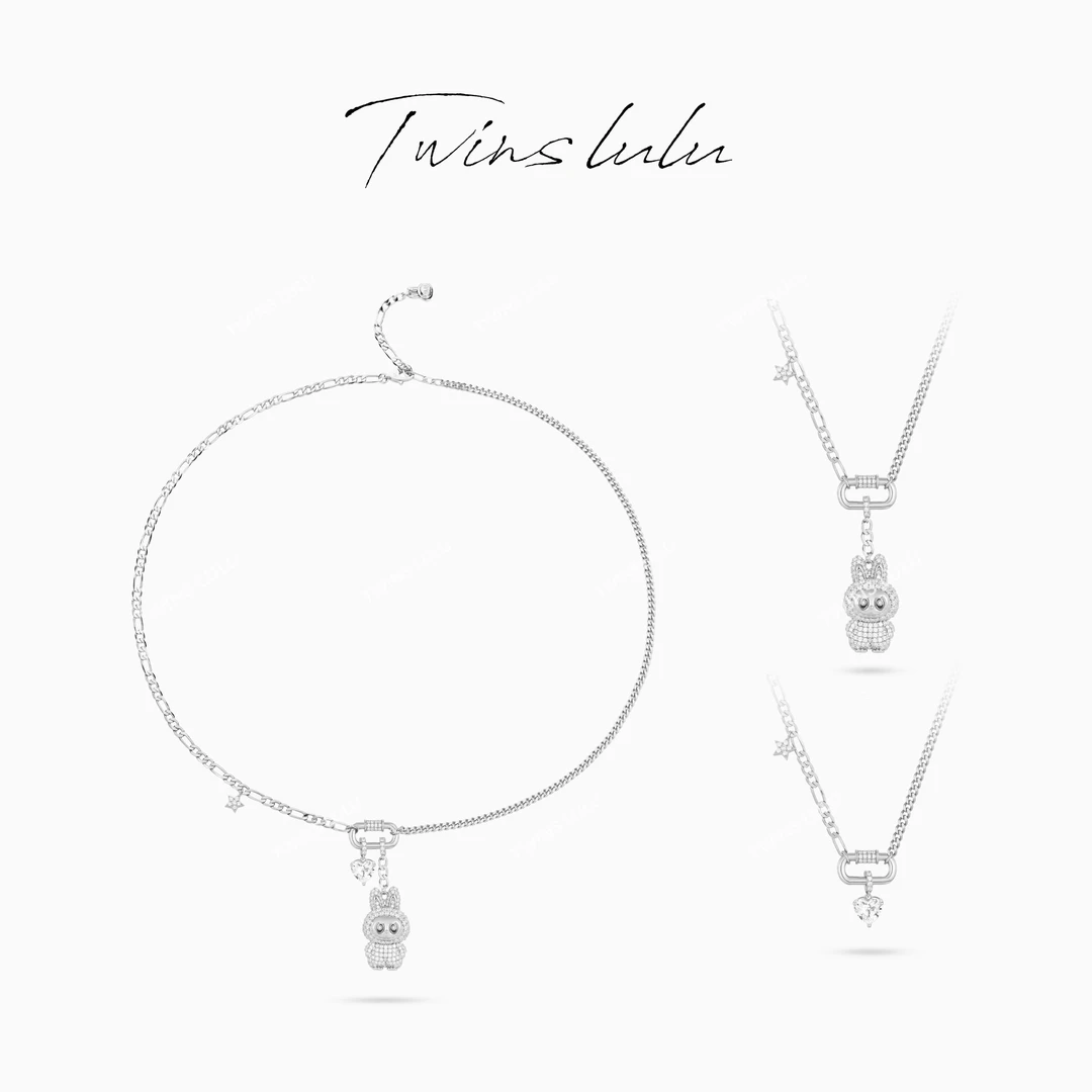 TWINS LULU 七夕节 轻奢小众百搭气质爱心拉布布项链TSJ7825