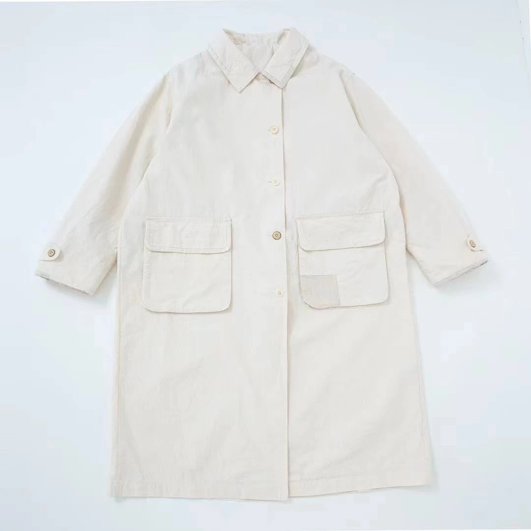 万物身客 垒 25F0064 春季新款古董风质感风衣