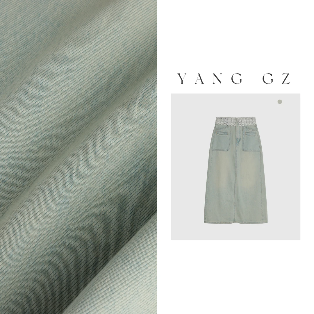 YANG GZ【牛仔计划】春夏蕾丝花边气质牛仔半裙女 GZ5151SK610045
