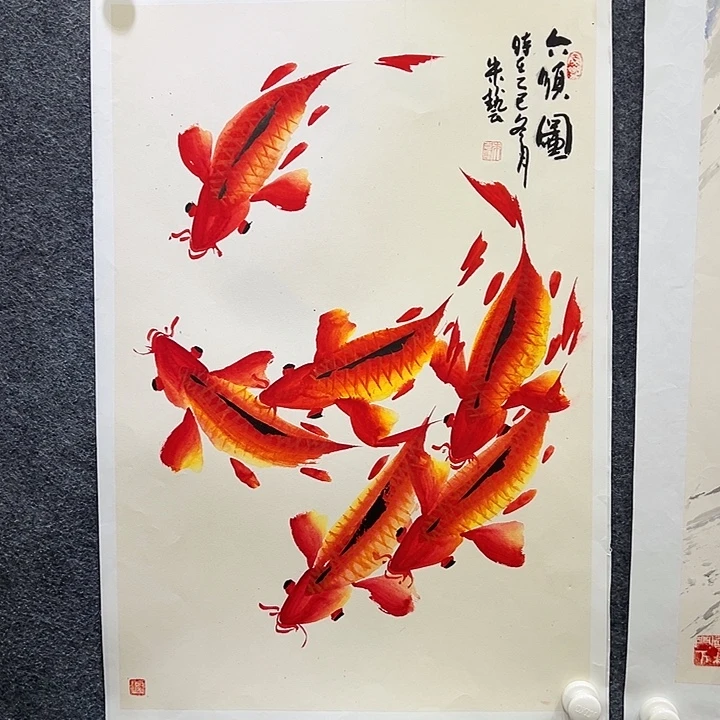 国画知鱼之乐纯手绘