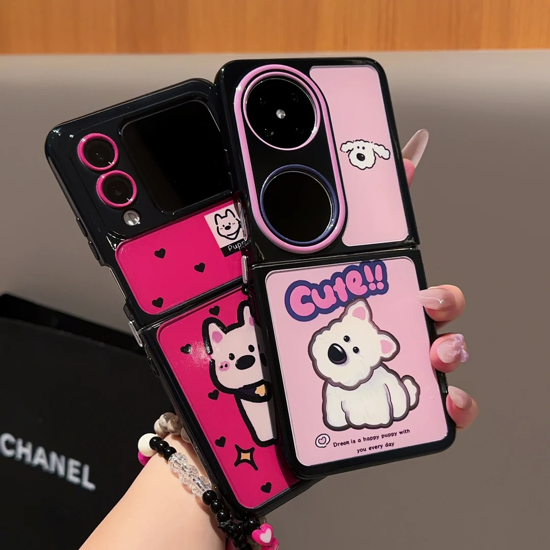 适用于华为POCKET2手机壳奶油壳FINDN3FLIP西高地支架2024高级感