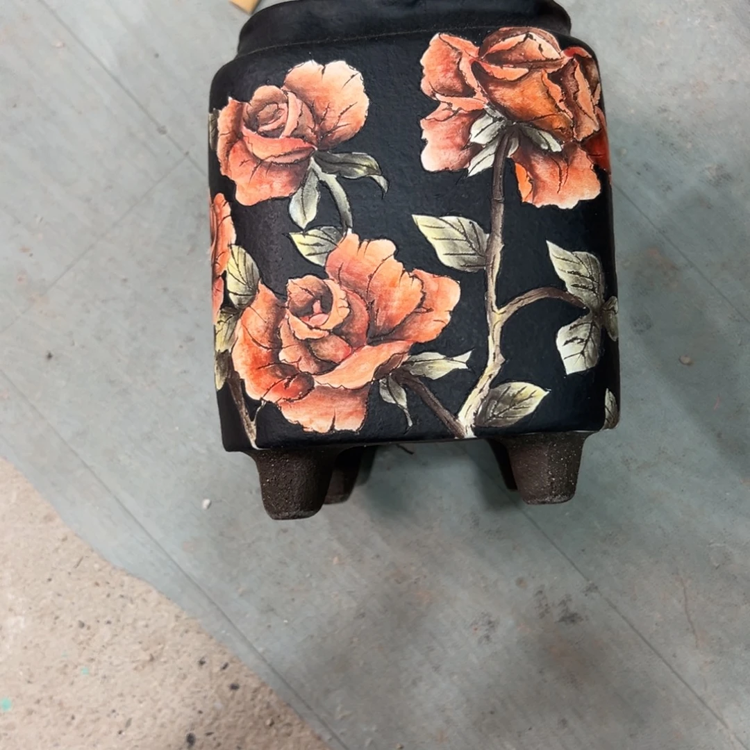 原***呀水晶手绘花盆36号