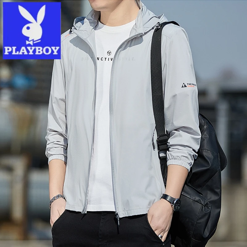 花花公子UPF50+户外冰丝衣男薄款夏季潮牌防紫外线长袖2024新款