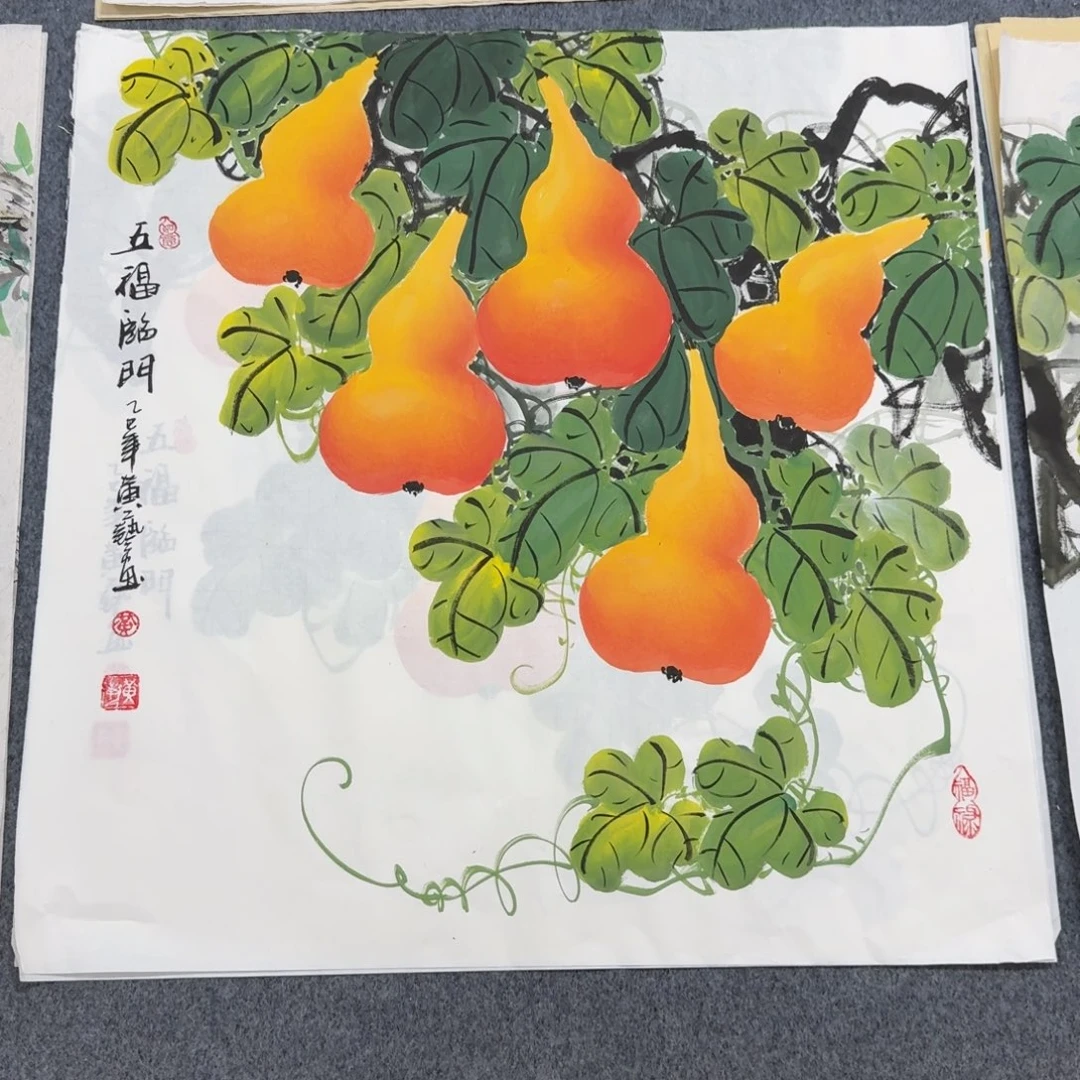 牛***8国画四尺斗方70X70纯手绘作品