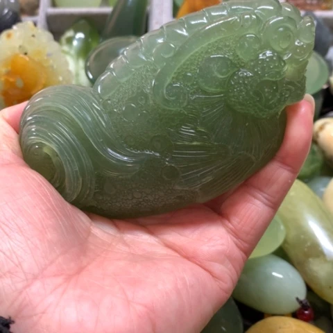 蛇纹石玉未镶嵌手把件